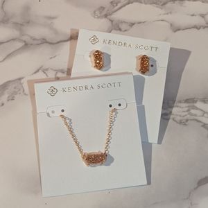 Kendra Scott Rose Gold Drusy Set